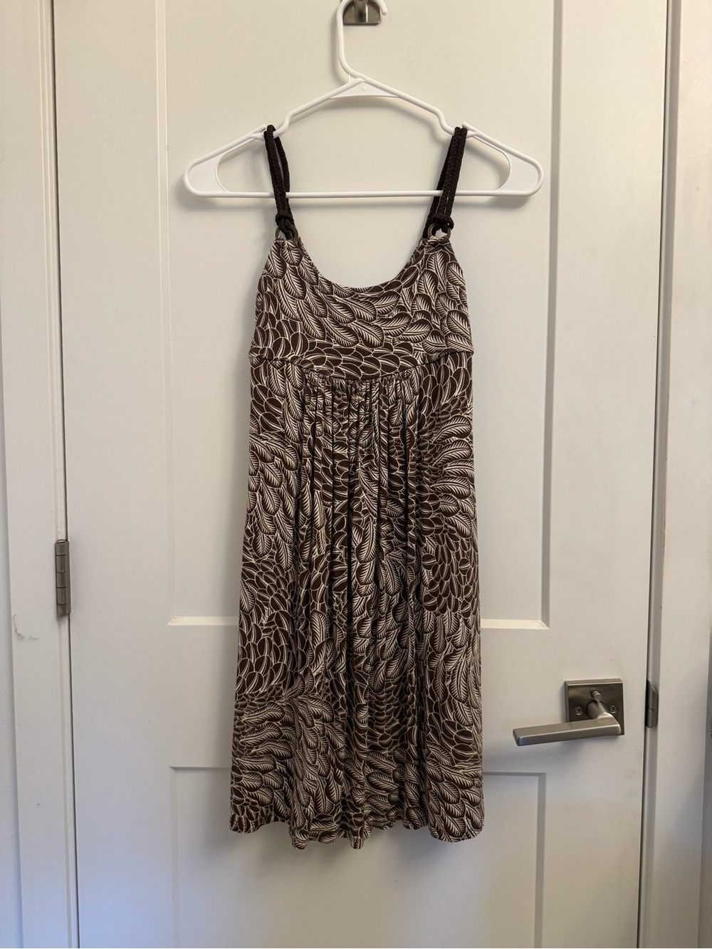 Brown Leaf Pattern Dress